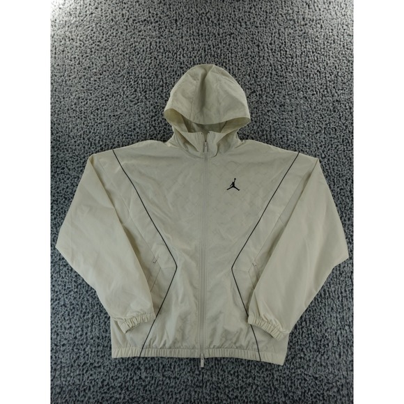 Air Jordan Brooklyn‎ Hooded Draft Jacket Beige HV0554-104 Size Medium Sample Tag